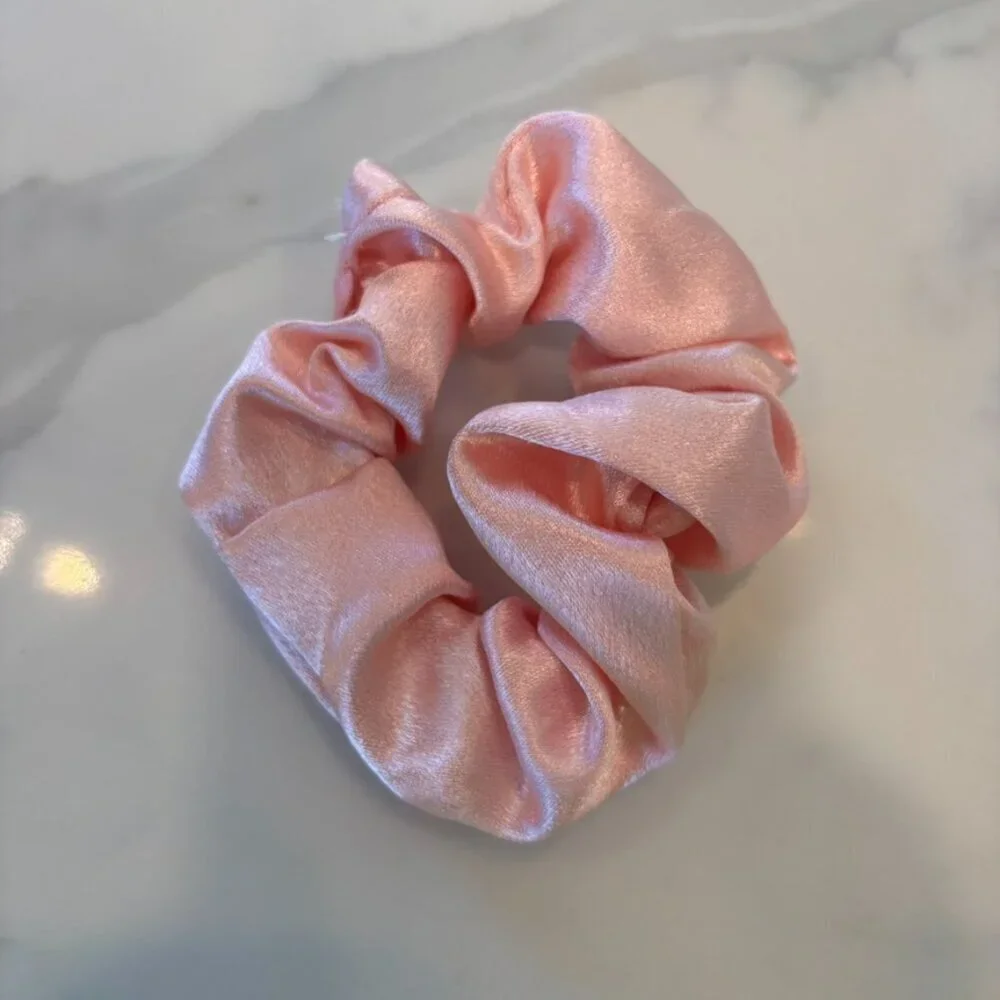 Light Pink Satin Scrunchie